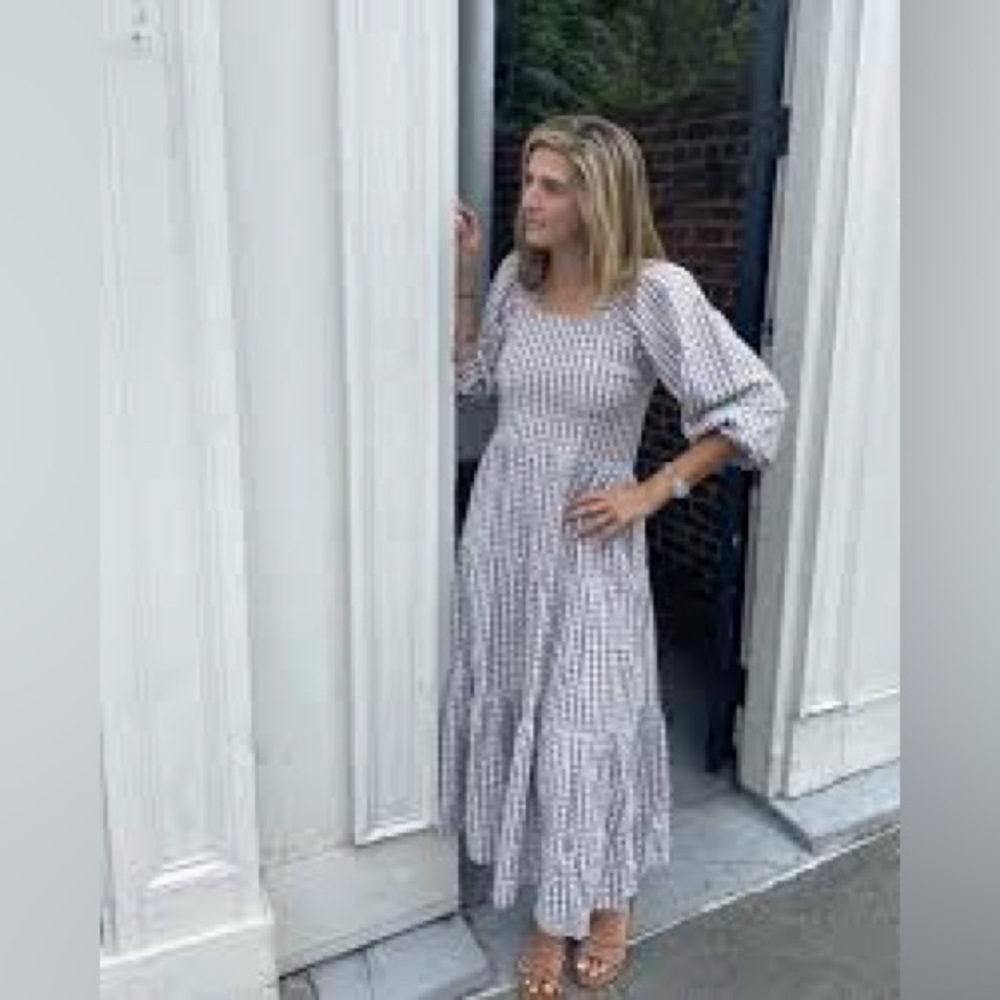 Madison Mathews Emma Gingham Maxi Dress Sz-S